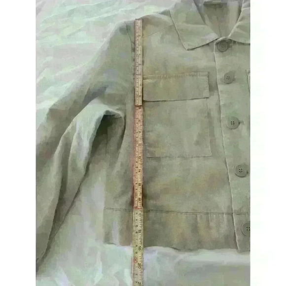 Catherine Malandrino Linen Blend Jacket Size S Khaki Lined - Picture 5 of 8